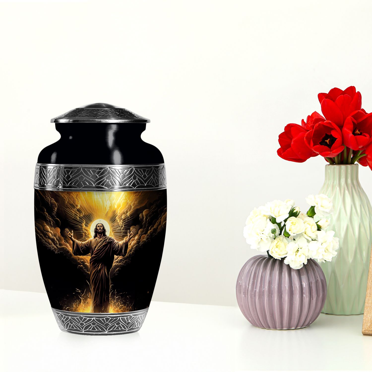 Risen Jesus Urns for Human Ashes Adult Mother, Memorial Urn (10 Inch) detailed image 4