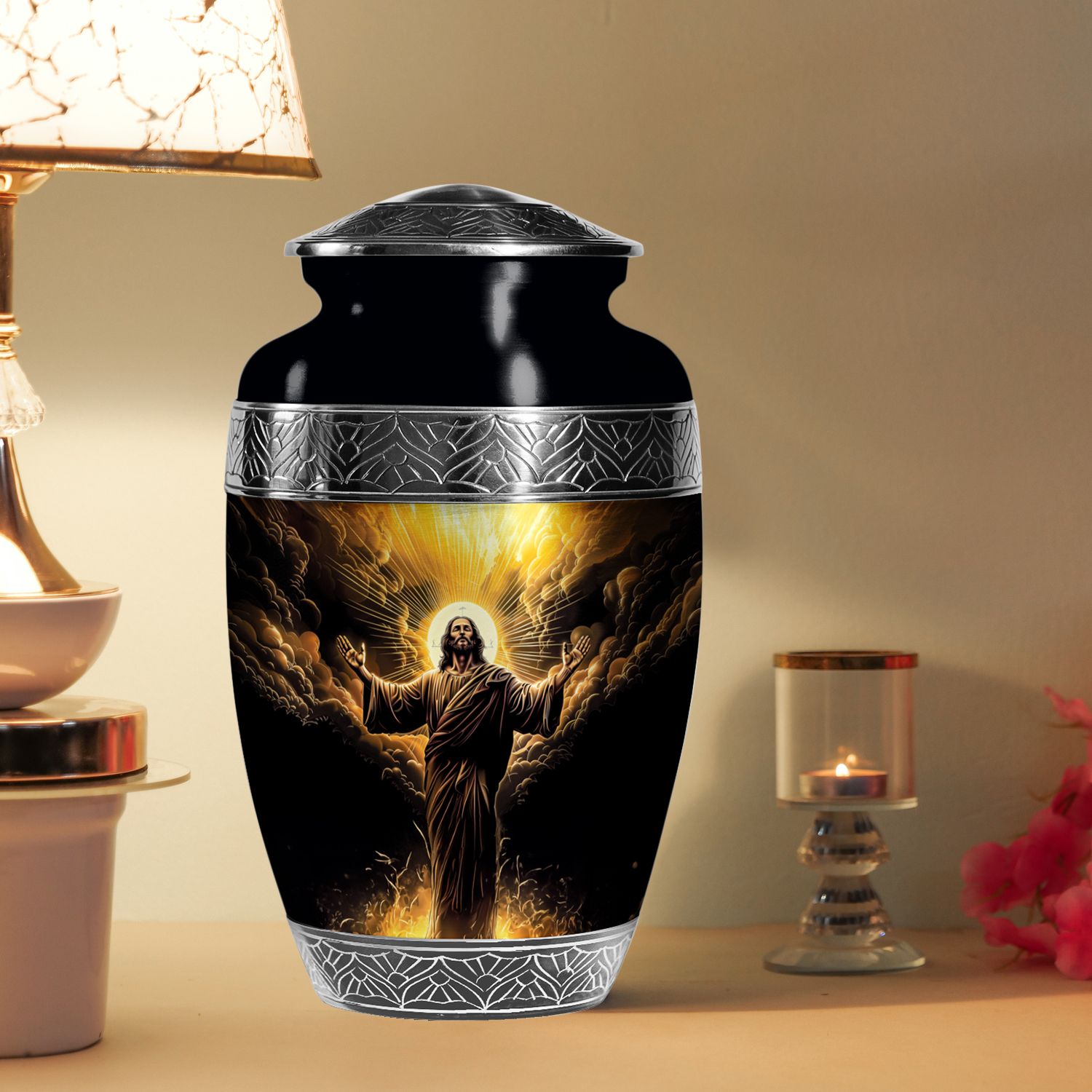 Risen Jesus Urns for Human Ashes Adult Mother, Memorial Urn (10 Inch) detailed image 6