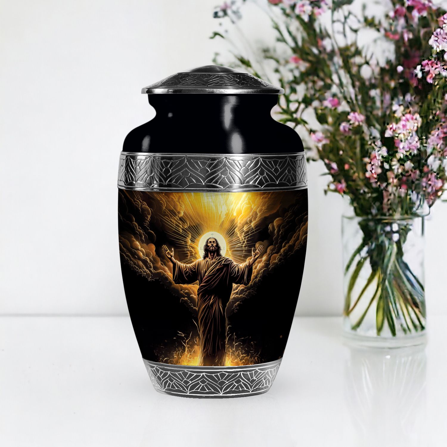 Risen Jesus Urns for Human Ashes Adult Mother, Memorial Urn (10 Inch) detailed image 7