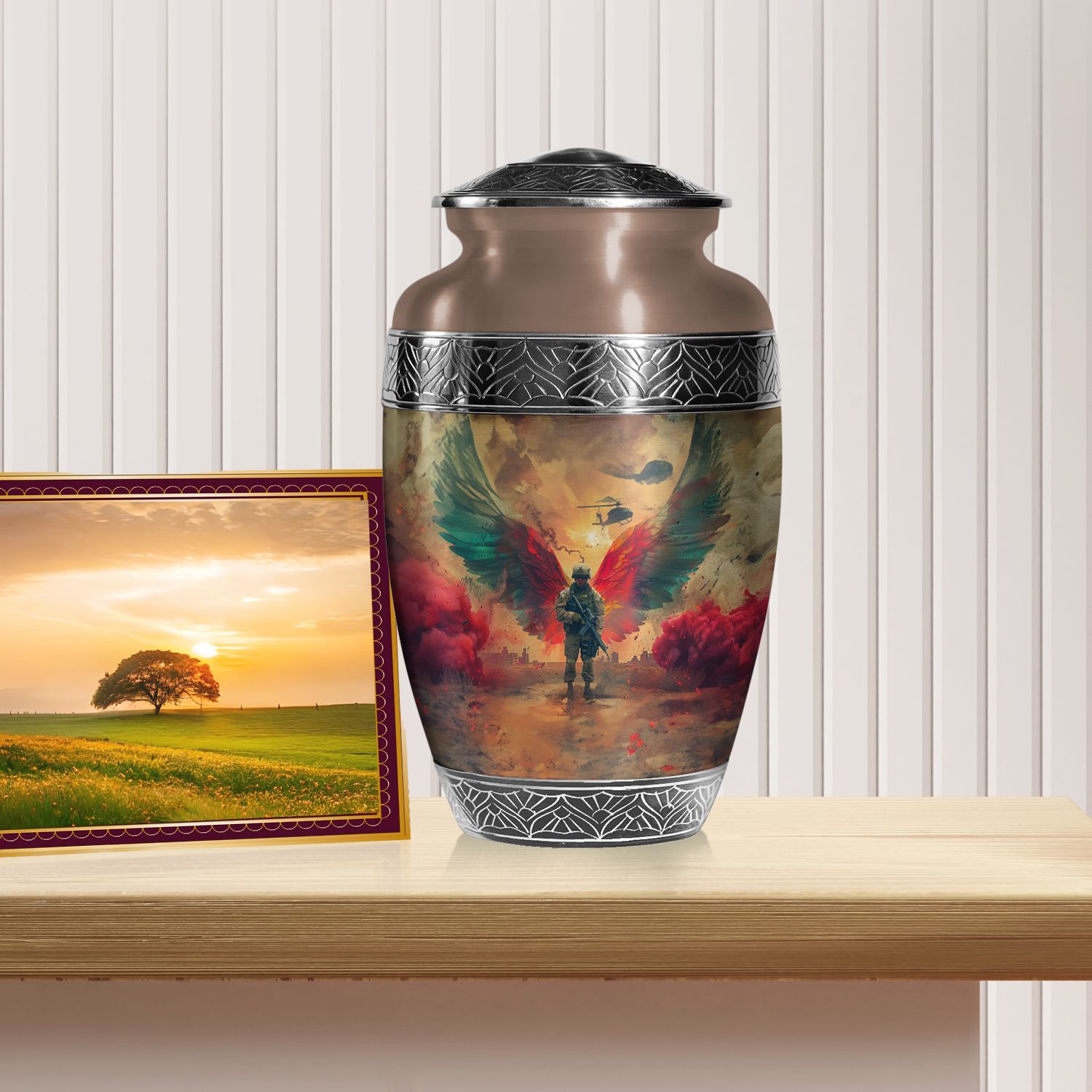 Military Honor Urns for Ashes Adult Female, Burial Urn (10 Inch) detailed image 3