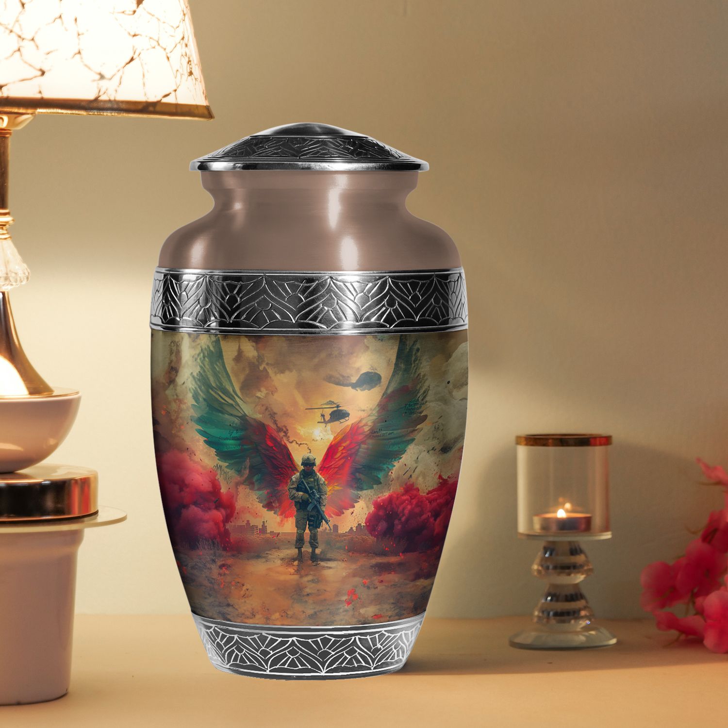Military Honor Urns for Ashes Adult Female, Burial Urn (10 Inch) detailed image 6