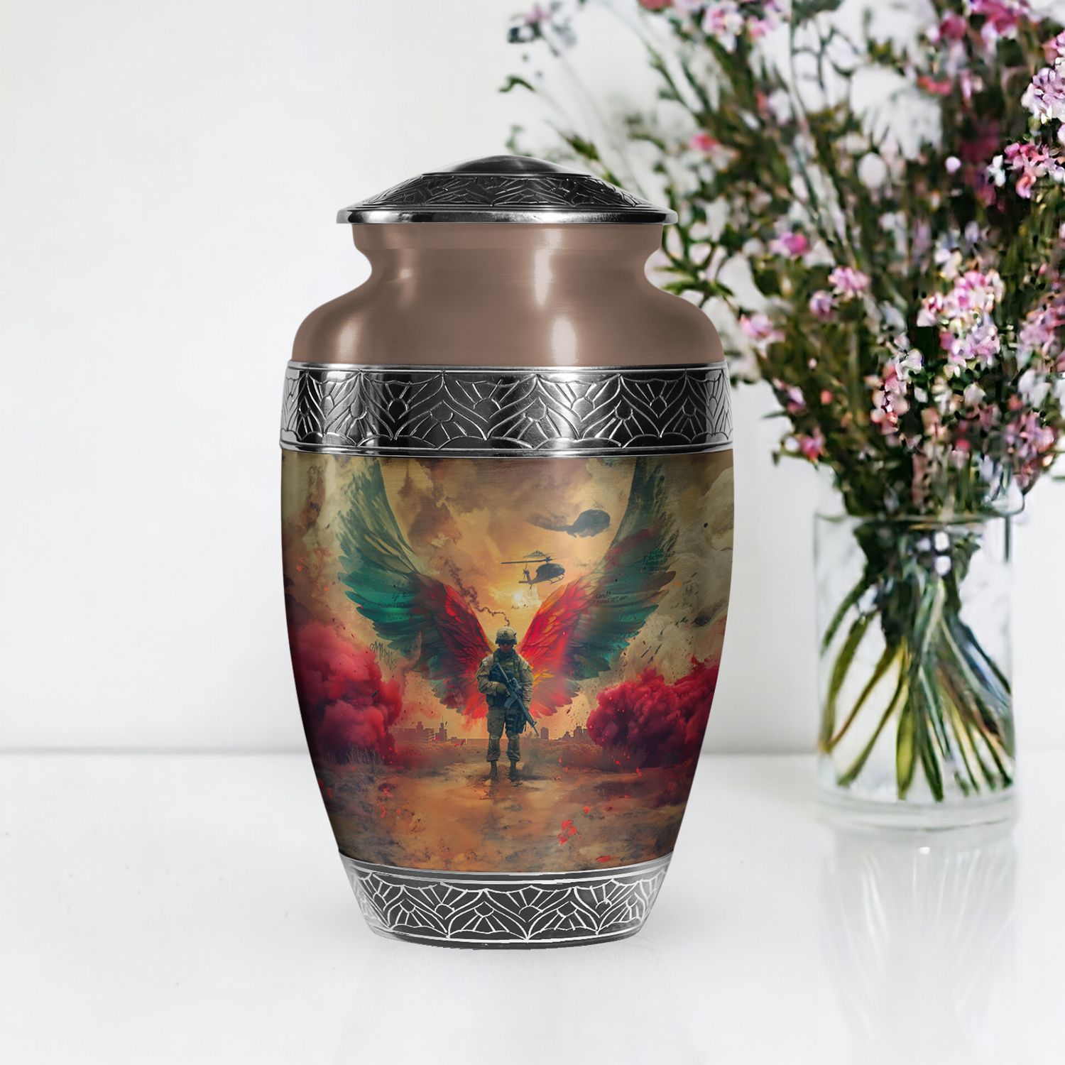 Military Honor Urns for Ashes Adult Female, Burial Urn (10 Inch) detailed image 7