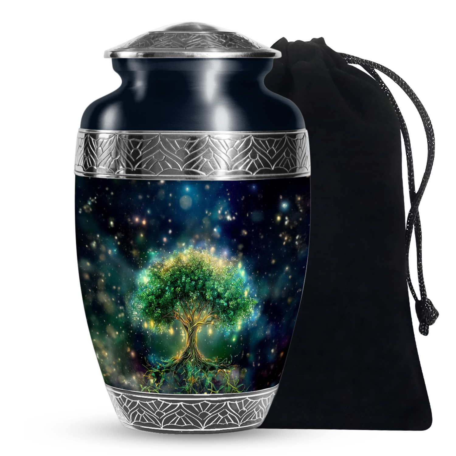 Green Fractal Tree Burial Urn For Ashes Adult Father & Mother (10 Inch ...
